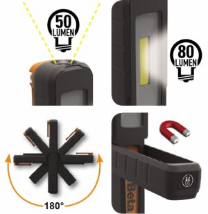 Lampa BETA 1838P, dobíjecí svítilna, použití jako lampička nebo jako baterka