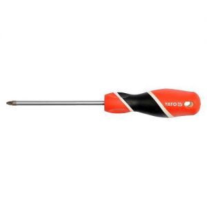 Šroubovák křížový Yato PZ2 x 100 mm magnetický S2, šroubovák s magnetickým zakončením a ergonomickou rukojetí.