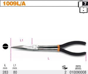 půlkulaté rovné dlouhé kleště 283mm  Kleště BETA 1009L/A, kleště s prodlouženými jehlovými čelistmi, půlkulaté rovné dlouhé kleště