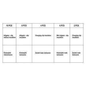 krokodýlek k multimetru sada, krokosvorka k multimetru, měřící svěrky k diagnostice el. okruhů,  Sada izolovaných elektrikářských svorek, elektrikářské příchytky tzv. krokodýl v sadě