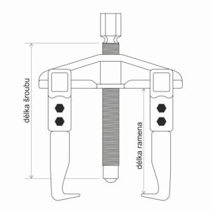velký dvouramenný stahovák s pevným ramenem do pr 200mm s posuvnými rameny, velký dvouramenný stahovák pevný do 200mm průmětu .