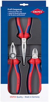 sada kleští Knipex 03 02 180 Knipex Kombinované kleště-26 12 200 Knipex Půlkulaté kleště s břity-70 02 160 Knipex Boční štípací kleště