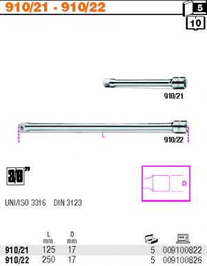 Prodloužení BETA 3/8" - model 910/21, prodlužovací nástavec 