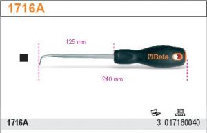 montážní háček zahnutý  240mm zahnutý servisní háček BETA 1716A HÁČEK S RUKOJETÍ