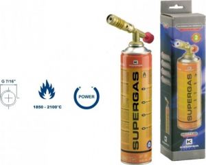 hořák s plynem plamen 1850°C, pájecí hořák s regulací, nahřívací pistole 1850°C s plynem Supergas ,