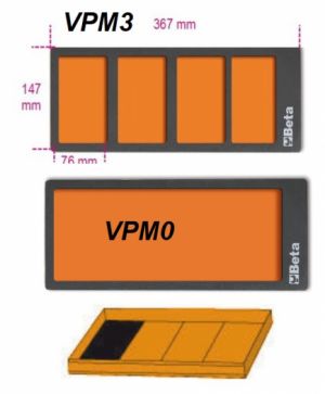 prázdný modul pěnový do dílenského vozíku BETA , pěnový modul na nářadí Beta VPM pro drobné součástky nářadí Beta tools  praktický pořadač na nářadí do vozíků