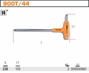 Téčko na hlavice oříšky 1/4" profi Tkus na malé ořechy T kus na hlavice gola 1/4" Beta 900T/44  profesionální T pákový ovladač na golu 1/4" s dvoumi konci 