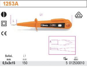 síťová zkoušečka - šroubovák 125/250 V, dvojitá izolace, fázovka vadaska šroubovák s ukazatelem napětí