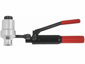 hydraulická pumpa pro kruhové prostřihovače plechu, Ruční hydraulický přístroj s kyvným válcem v plastovém kufru