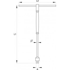  Téčko na malou golu 1/4" dlouhé  T trhák na 1/4" golu T s rukojetí na golu .1/4"