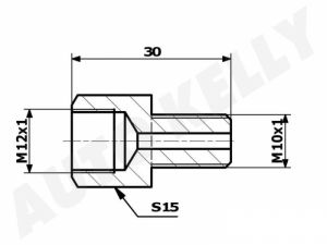 redukce na brzdové šroubení vnitřní M12x1 na M10x1, spojka se změnou závitu pro brzdové trubky z M12x1 na M10x1,Spojka brzdových trubek 12x1-10x1