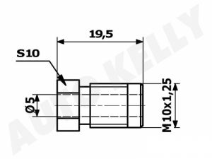 holendr na brzdovou trubku 4,75 M10x1,25, šroubení brzdové M10x1,25 na brzdovou trubičku 4,75,šroubení M10x1,25