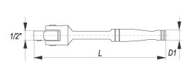 Kvalitní 1/2" trhací páka - trhák délky 457 mm s kloubem ráčna otočná