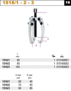 malý trojramenný stahovák profi Beta 1516/1,malý profesionální stahovák trojramenný průměr 60mm