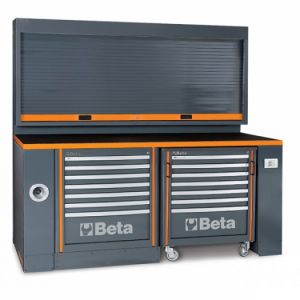 dílenský nábytek Beta C55PB-PRO/5 Beta akce na profesionální ponk s vozíkem a vrchní skříňkou luxusní nábytek do dílny garáže Beta RSC C55,profi ponk a vozík do dílny stavebnice profi nábytku do dílny