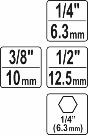 Sada adaptérů do vrtačky HEX 1/4" pro použití s klasickými ořechy nástrčnými a zástrčnými. redukce z aku vrtačky na ořech z goly,,  