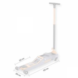 Dlouhý snížený hydraulický zvedák se 4 kolečkama na 2 t,nízký zvedák pod auta s dlouhým tělem nosnost 2Tuny,profi zvedák pro nízká sportovní auta s vysokým zdvihem Beta 3029L/2T