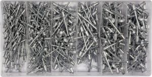 Nýt hliníkový trhací AL/ST sada 400ks, Sada trhacích nýtů 2,4mm, 3,2mm, 4,0mm, 4,8mm