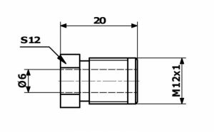 holendr M12x1 6mm trubka , šroubení pro výrobu brzdových trubek6mm se závitem M12x1, holendr M12 na brzdovou trubku 6mm 