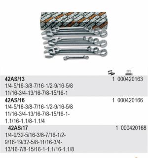 očkoplochý klíč palcový Inch Beta 42AS 1/4"až 1.1/2", klíč inch očkoplochý profi dle velikosti 