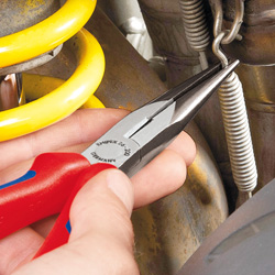 kleště dlouhý nos 200mm Knipex,kleště dlouhá čelist profi, Kleště půlkulaté s břity, rovné čelisti 200 mm, Knipex 