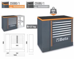 Pracovní stůl 1 m s pevným modulem C55M4 C55 Beta do sestav nábytku Beta Racing Luxusní značkový ponk Beta Tools