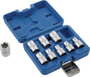 sada hlavic Torx E vnitřní E10-E11-E12-E14-E16-E18-E20-E22-E24 na 1/2" golu ,vnutřní torx E hlavice s torxem vnitřním v ořechu BGS 