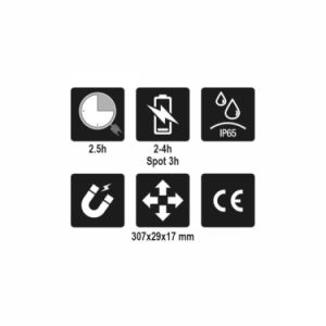 pracovní led světlo mini s kloubem a magnetem nastavitelná Beta 1838SLIM, Dobíjecí kloubová štíhlá pracovní lampička s 3 led světly, aku led mini inspekční lampa baterka 