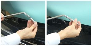 Sada přípravků pro vyrovnávání promáčklin karosérií technologií PDR (Paintless Dent Repair) vymačkávací tyčky PDR