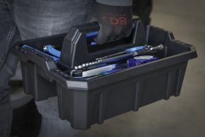 Plastový přenosný box na nářadí, přenosná vanička na nářadí plastová s držáky profi 