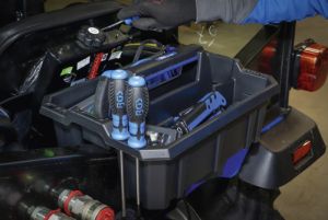 Plastový přenosný box na nářadí, přenosná vanička na nářadí plastová s držáky profi 