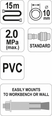 Naviják se vzduchovou hadicí ke kompresoru 15m vnitřnípr.10mm15m délka 