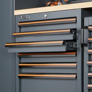 Luxusní ponk se skříní do garáže Beta Tools C45PRO Sestava dílenského nábytku C45PRO 2.0 BW; C45PRO2.0/BW