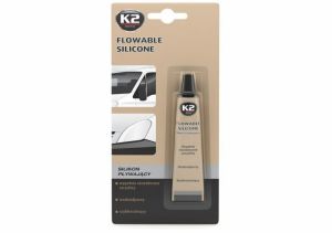 černý silikon těsnící lepící na auta, silikonové těsnění autoskel a reflektorů K2 FLOWABLE SILICONE 21g