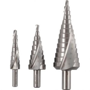 stupňovitý vrták do plechu profi HSS 4 až 30mm Sada stupňovitých vrtáků 3ks 4-30mm HSS