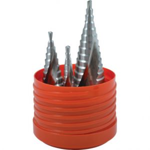 stupňovitý vrták do plechu profi HSS 4 až 30mm Sada stupňovitých vrtáků 3ks 4-30mm HSS