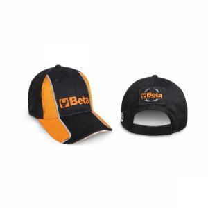 Černo oranžová kšiltovka BETA 9525TL, čepice s kšiltem, baseballka