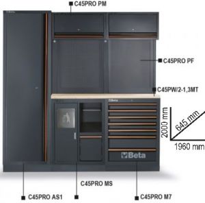 Sestava dílenského nábytku C45PRO 2.0 CW, 4500/C45PRO2.0/CW