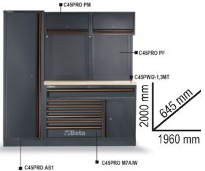 Sestava dílenského nábytku C45PRO 2.0 EW, 4500/C45PRO2.0/EW