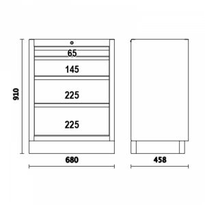 Modul se 4 zásuvkami pro sestavu dílenského nábytku C45PRO, 4500/C45PRO/M4