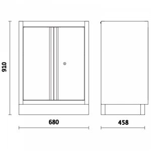 Dvoudveřový modul pro sestavu dílenského nábytku C45PRO, 4500/C45PRO/MA