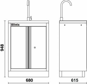 Modul s integrovaným umyvadlem pro sestavu dílenského nábytku C45PRO, 4500/C45PRO2.0/ML
