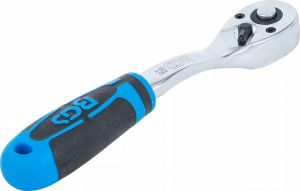 Přepínací ráčna jemně ozubená 1/4", 3/8", 1/2"  BGS ráčna na golu s vyhnutou rukojetí