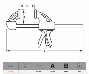 truhlářská 30cm svěrka rychloupínací s ráčnovým ovládáním Bahco rychlosvěrka 300mm upínací truhlářská svěrka profi  pár 