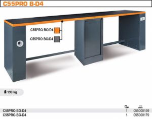 Dlouhý pracovní stůl ponk profesionální Beta C55 do syst. C55, 4M, C55PROBD4/O