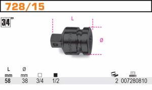 Rázová redukce 3/4''-1/2'' gola , Beta 728/15