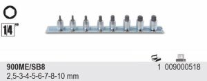 Sada imbus hlavic 2,5-3-4-5-6-7-8-10 mm gola 1/4 s koncovkou inbusovou 8 ks, Beta 900ME