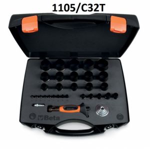 Sada děrovačů 2 - 50mm profi s možností středění a vysekávání dvou rozměrů najednou Beta 1105/C, vysekávače na těsnění profesionální provedení 