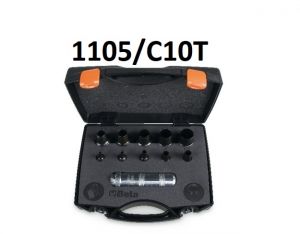 Sada děrovačů 2 - 50mm profi s možností středění a vysekávání dvou rozměrů najednou Beta 1105/C, vysekávače na těsnění profesionální provedení 