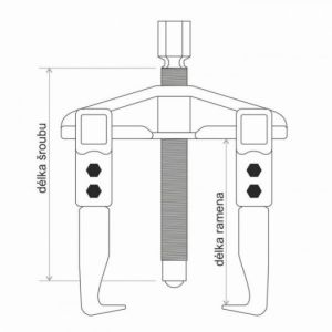 Univerzální dvouramenný stahovák s posuvnými rameny 160mm